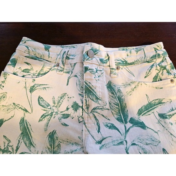 Lucky Brand Jeans Green White Tropical Low Rise Crop Lolita Size 6/28 - Picture 2 of 9
